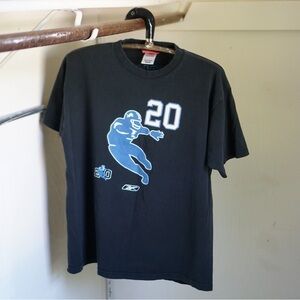 Vintage Barry Sanders NFL Highlights Reebok Black T-Shirt